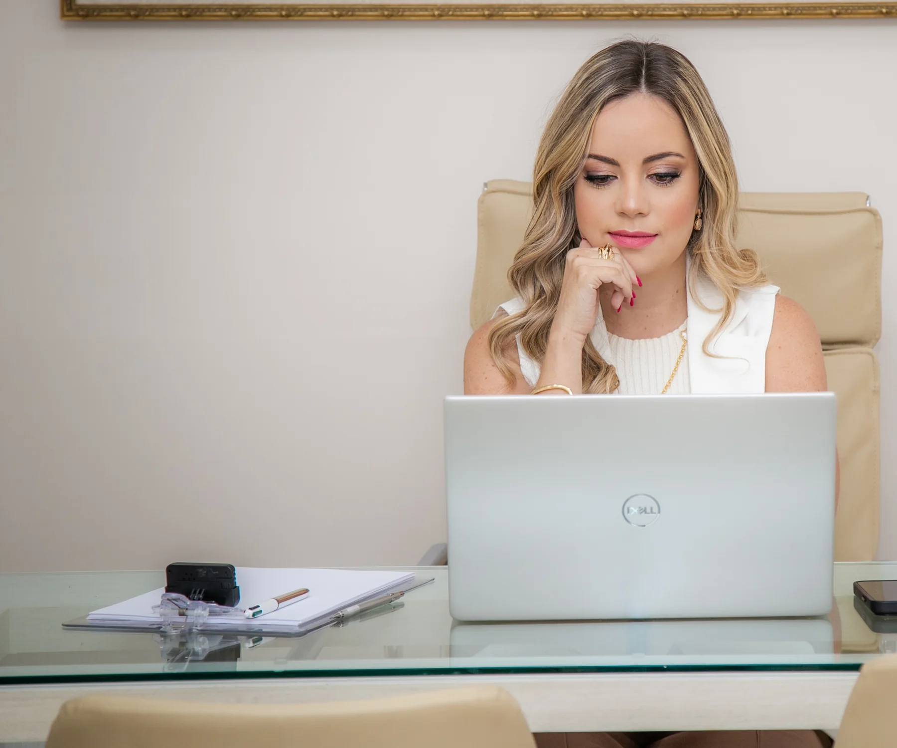 Marjorie Vaz, CEO da INFOCO Saúde Corporativa, no escritório da empresa em Goiânia